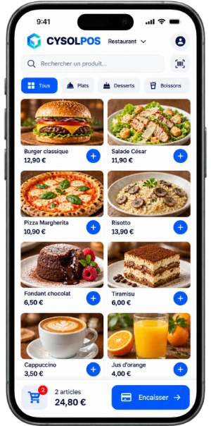Phone showing the CYSOL sales screen